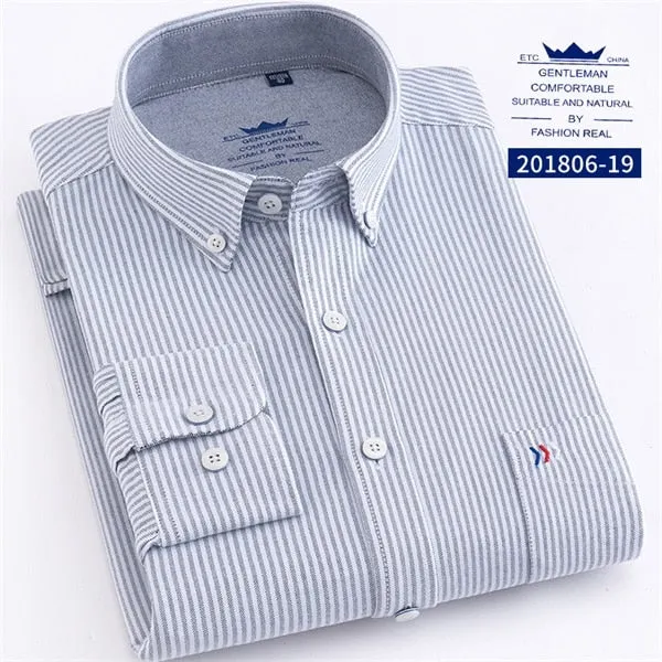 100% Cotton Fashion Stripe Casual Long Sleeve Shirts