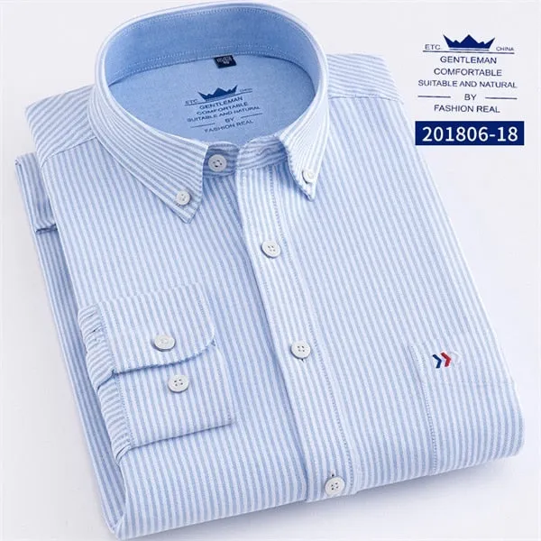 100% Cotton Fashion Stripe Casual Long Sleeve Shirts