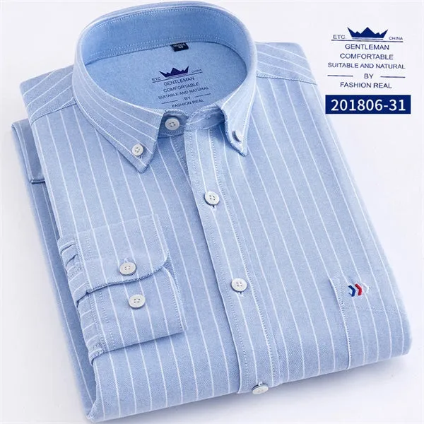 100% Cotton Fashion Stripe Casual Long Sleeve Shirts