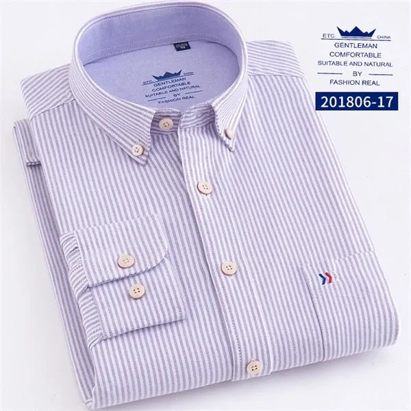 100% Cotton Fashion Stripe Casual Long Sleeve Shirts