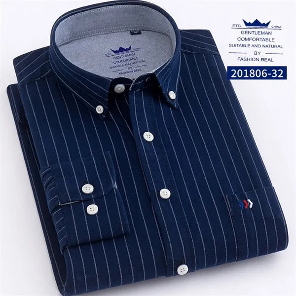 100% Cotton Fashion Stripe Casual Long Sleeve Shirts