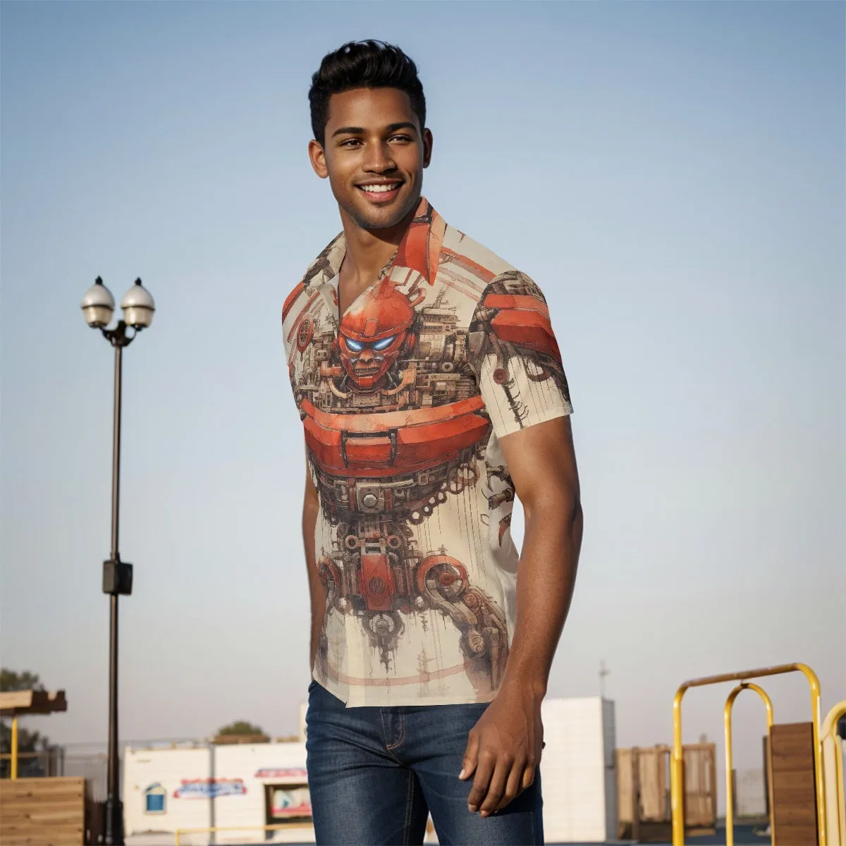 All-Over Print Men's Shirt J 31 robot print