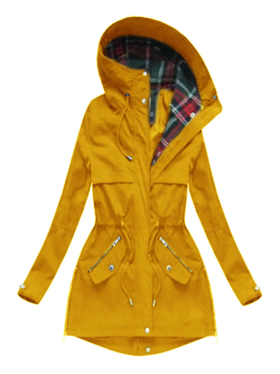 Autumn And Winter Ladies Plaid Stitching Jacket