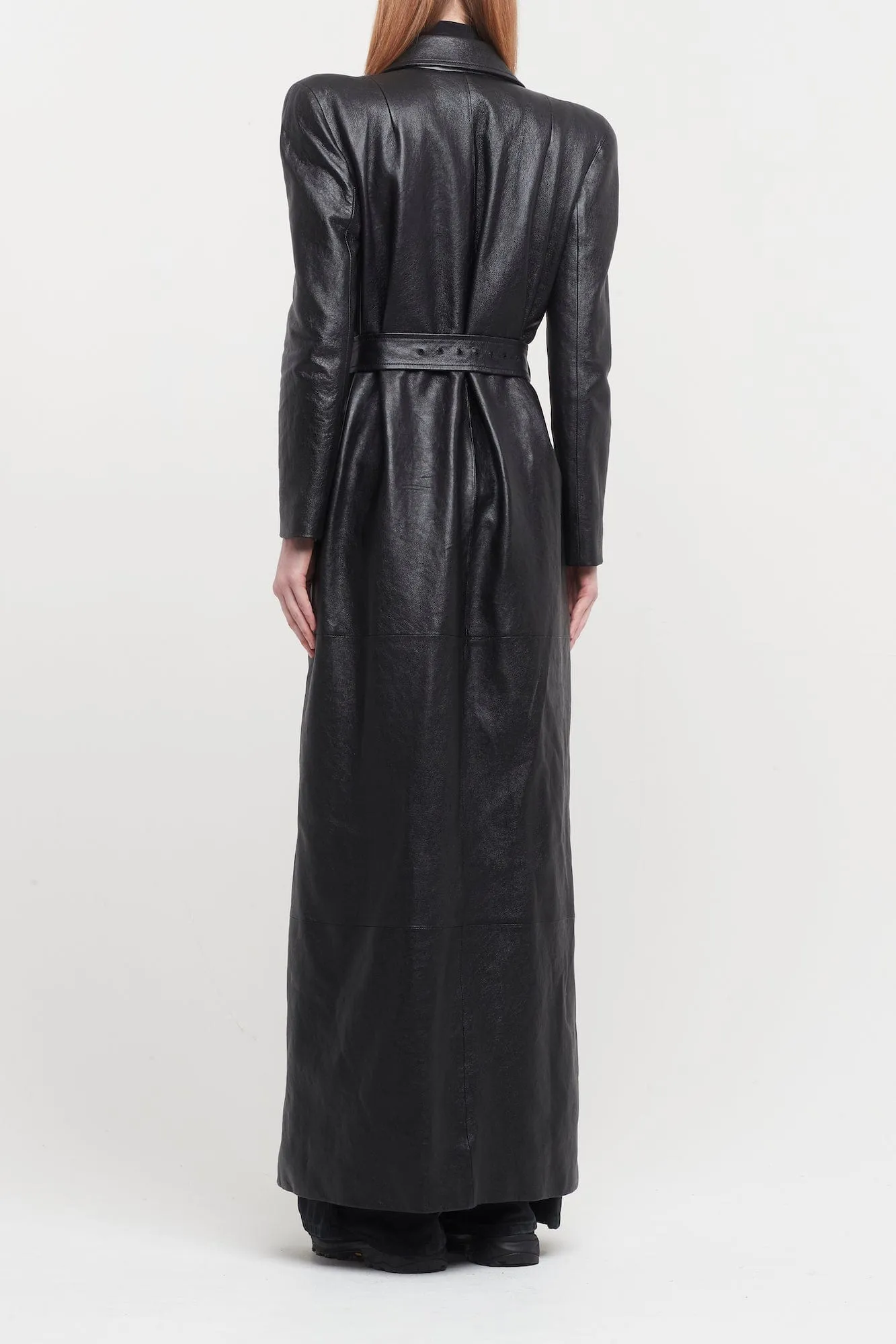 Balenciaga Maxi Leather Trench Coat