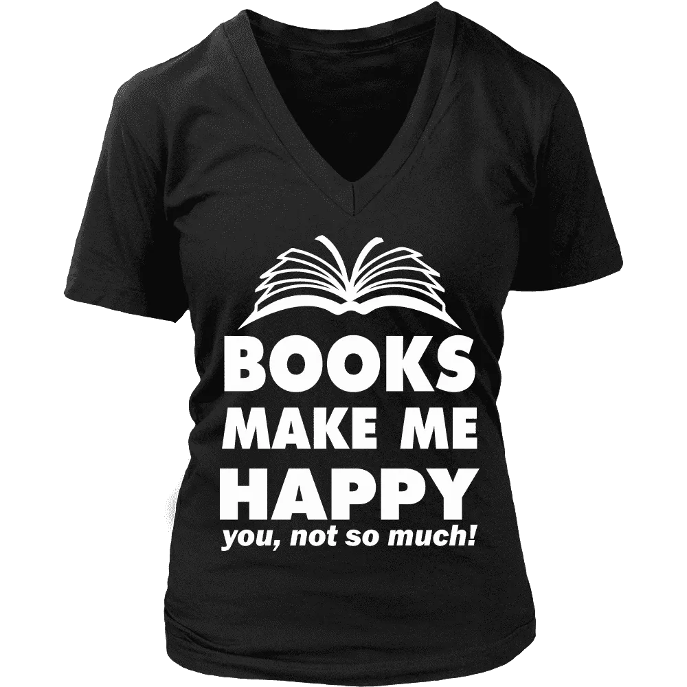 Books make me happy - V-neck