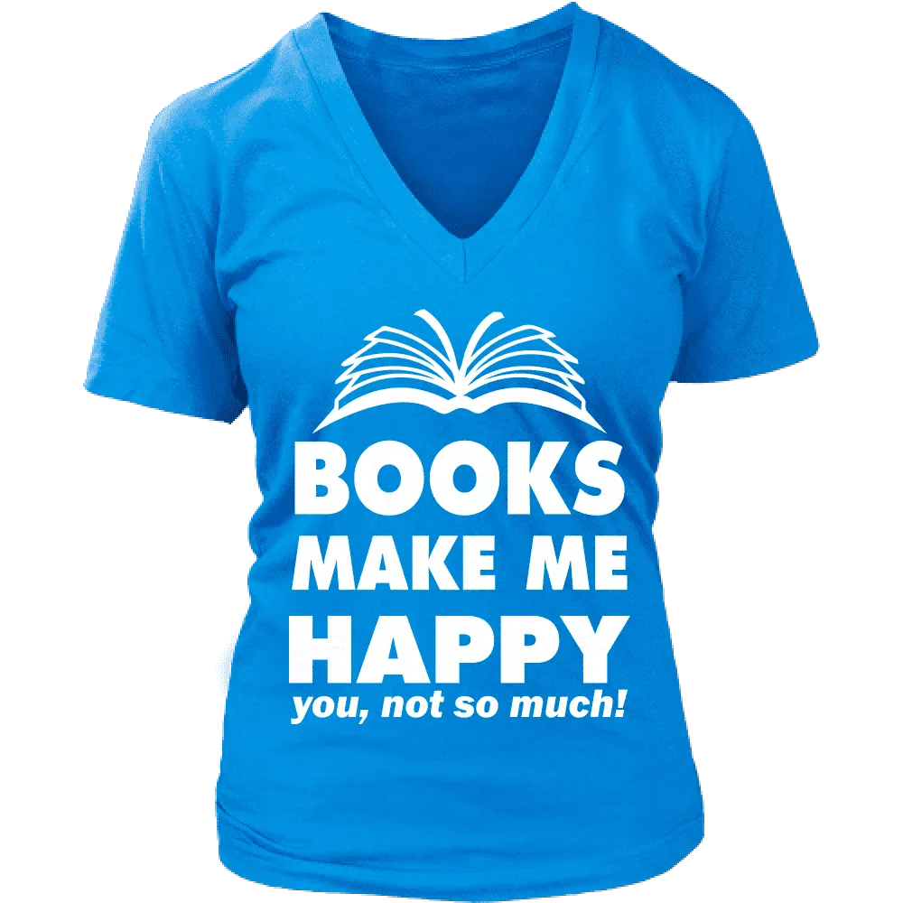 Books make me happy - V-neck