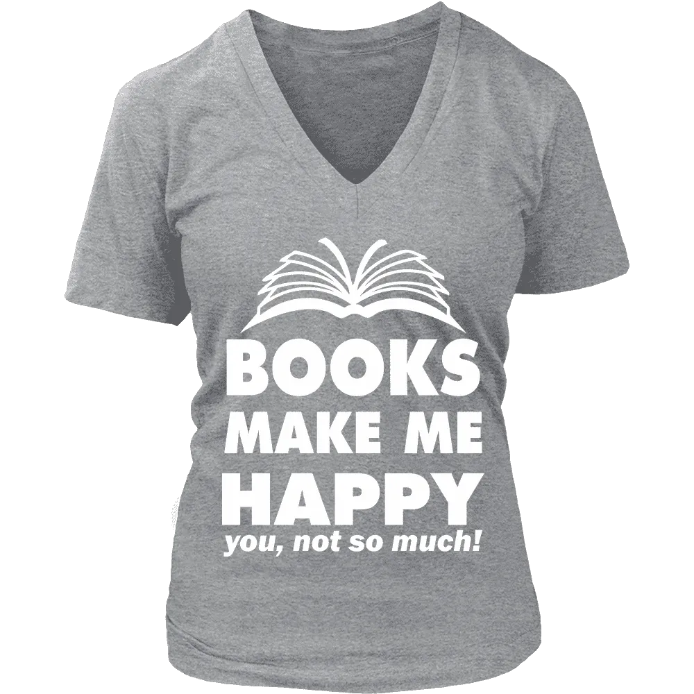 Books make me happy - V-neck