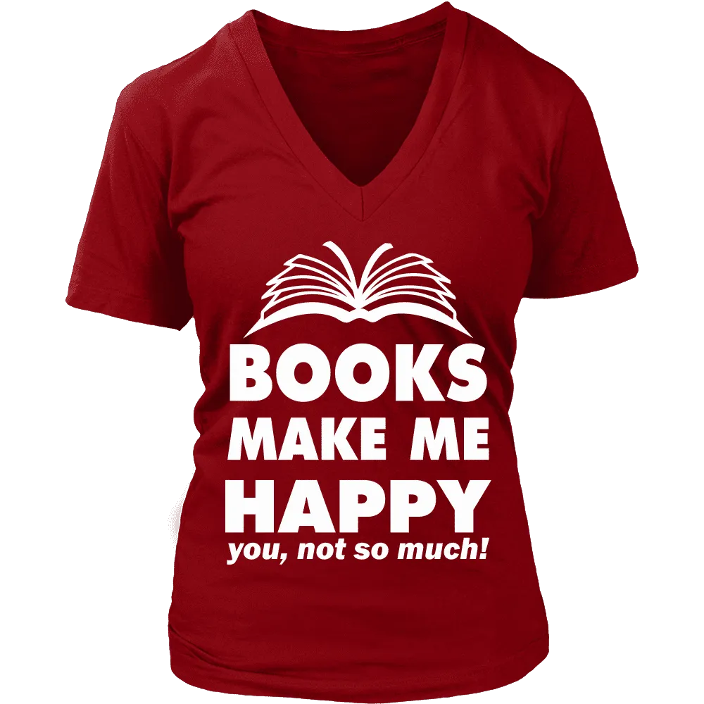 Books make me happy - V-neck