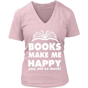 Books make me happy - V-neck