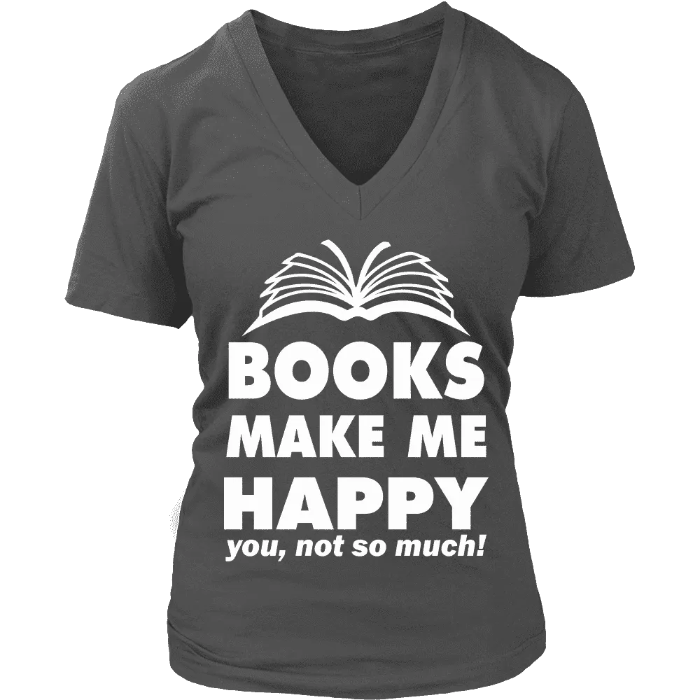 Books make me happy - V-neck