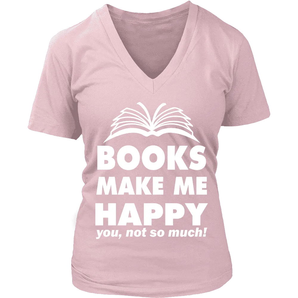 Books make me happy - V-neck