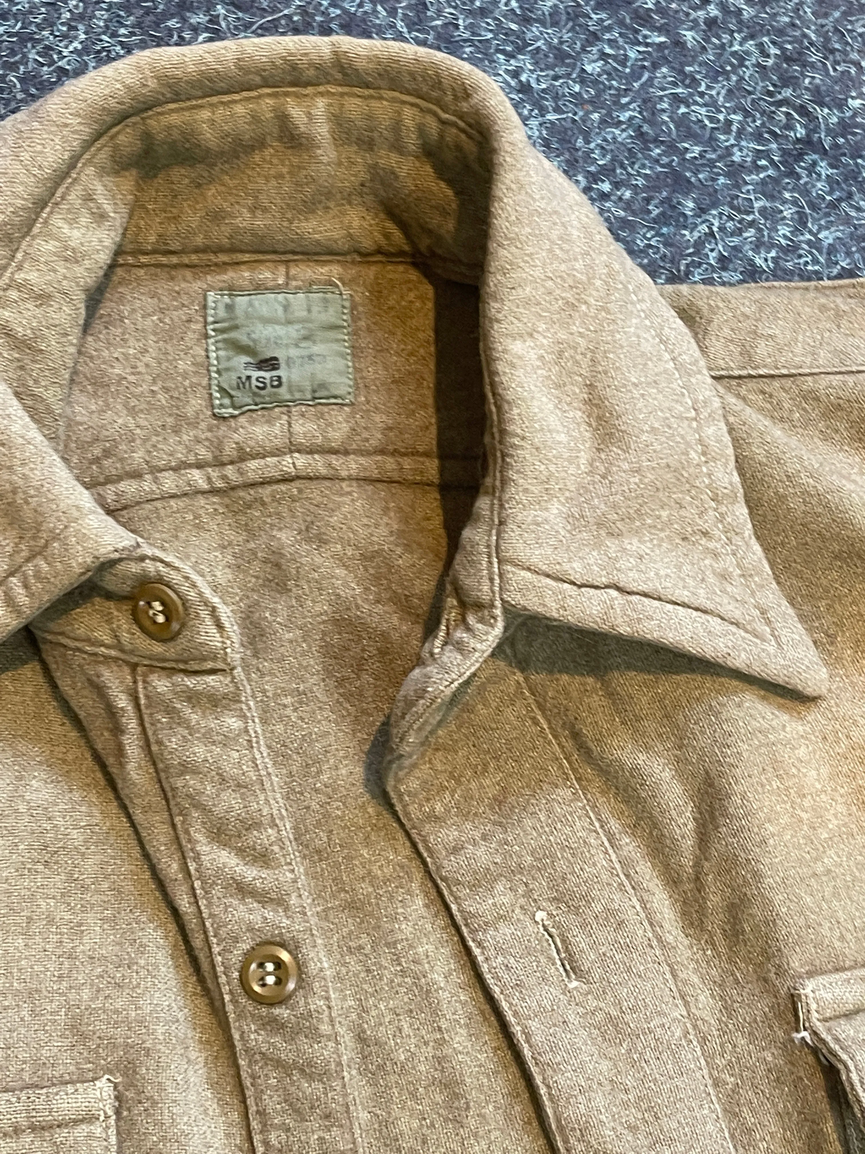 British Army Khaki Flannel Shirt