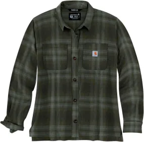 Carhartt Women's Mid Weight Flannel Shirt, Green