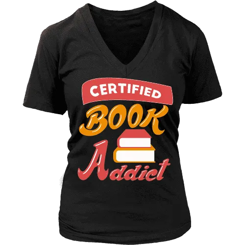 Certified book addict V-neck