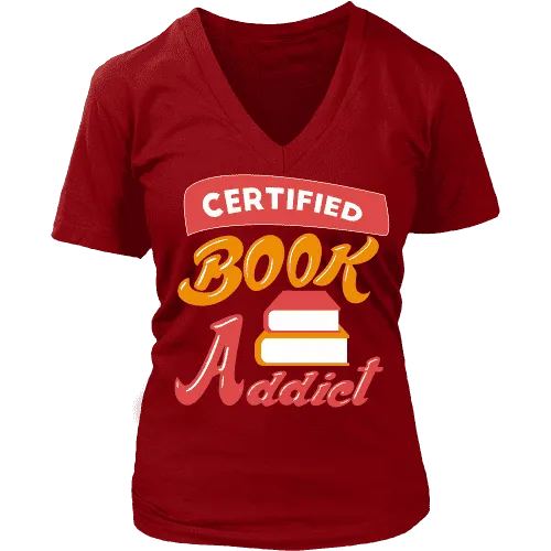 Certified book addict V-neck