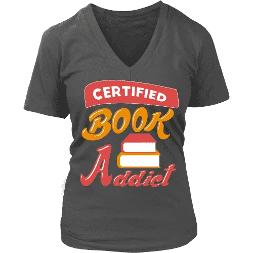 Certified book addict V-neck