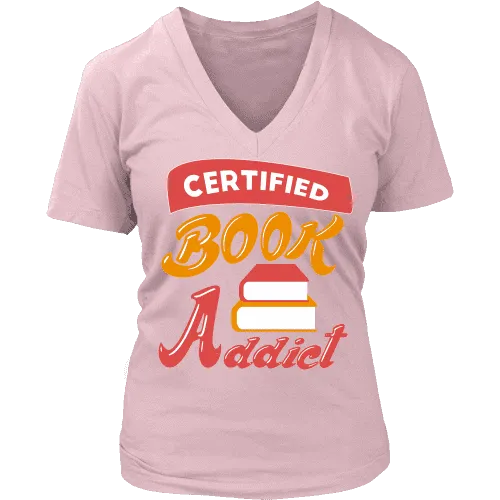 Certified book addict V-neck