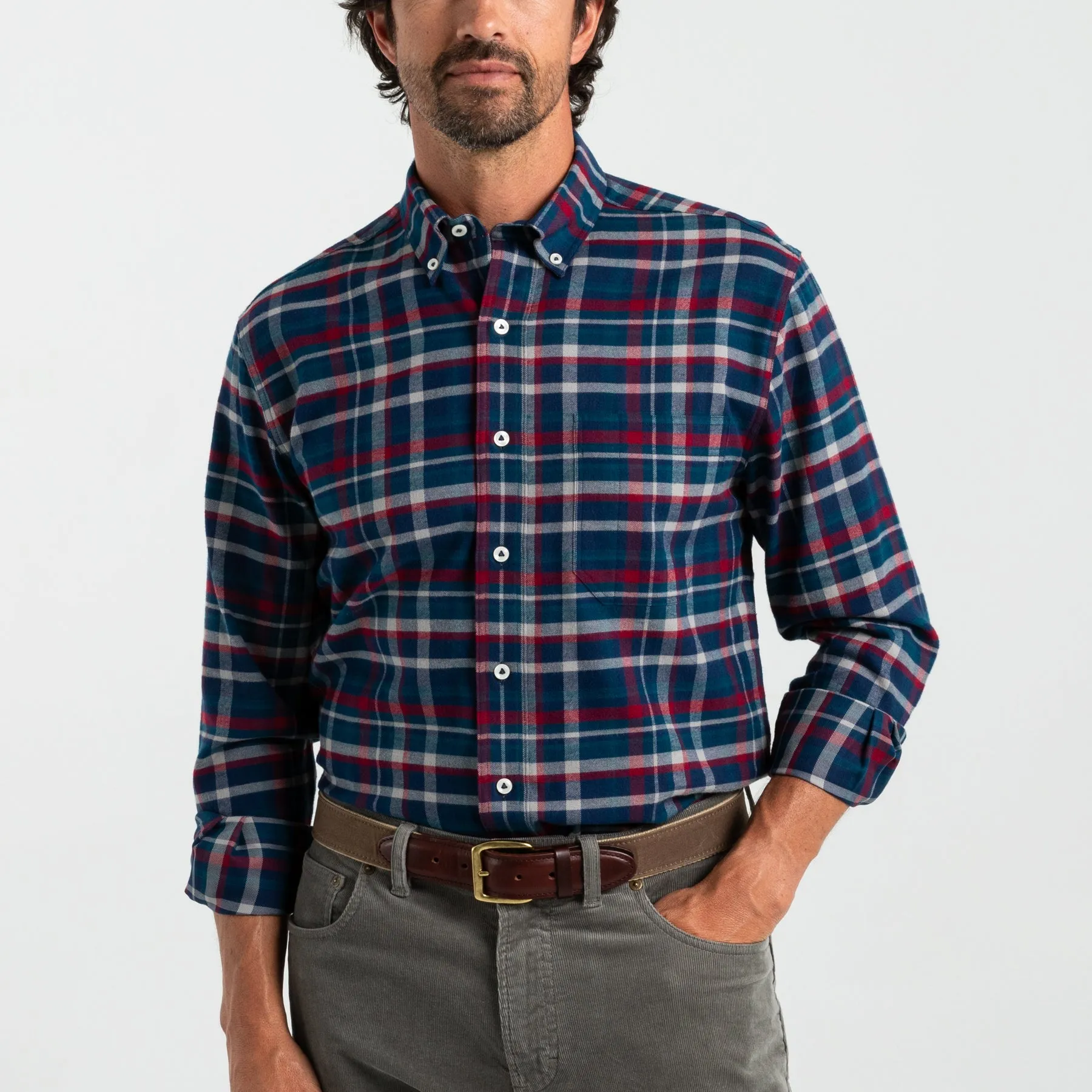 Draper Plaid Cotton Flannel Sport Shirt