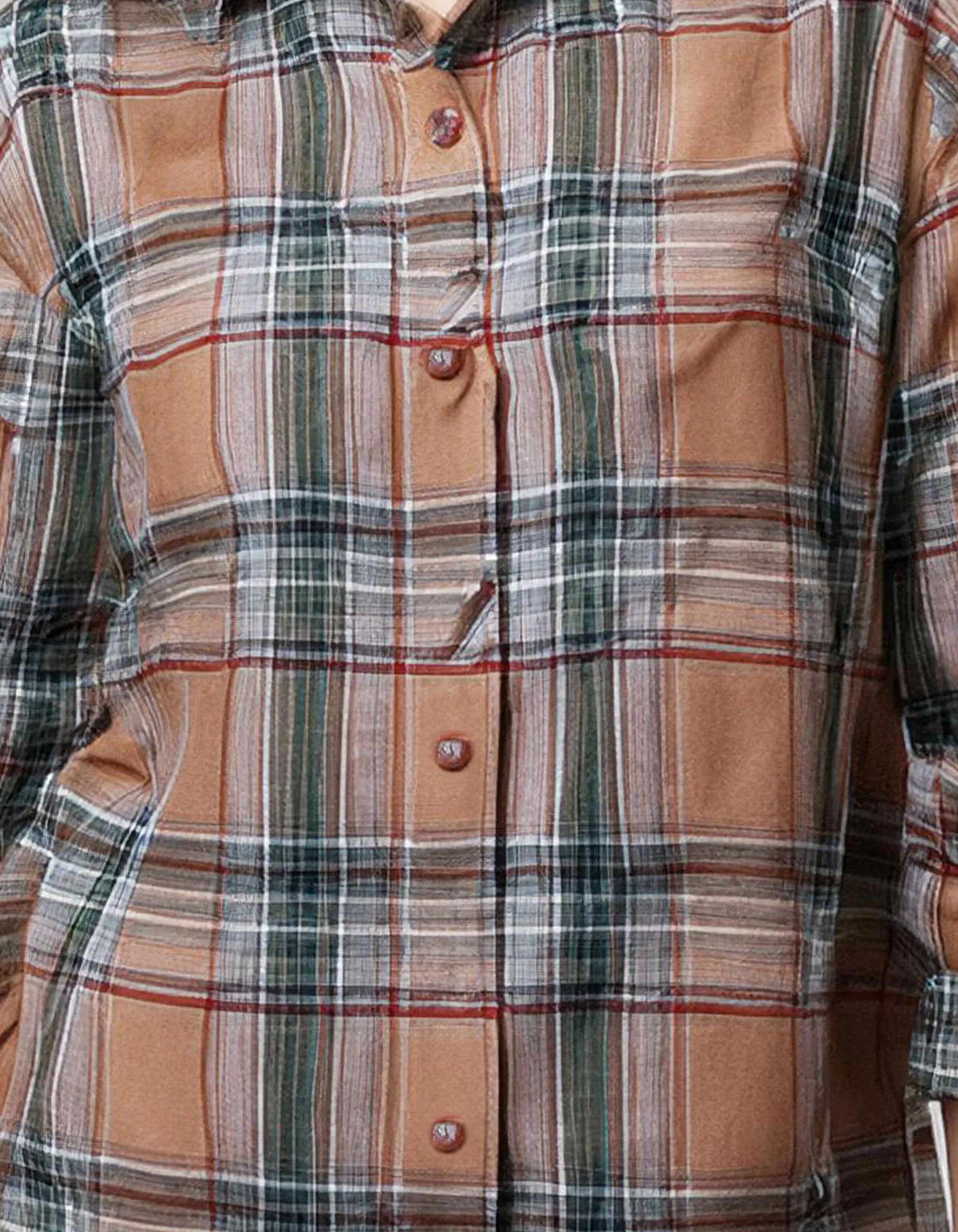 Earthy Tone Check Flannel Shirt