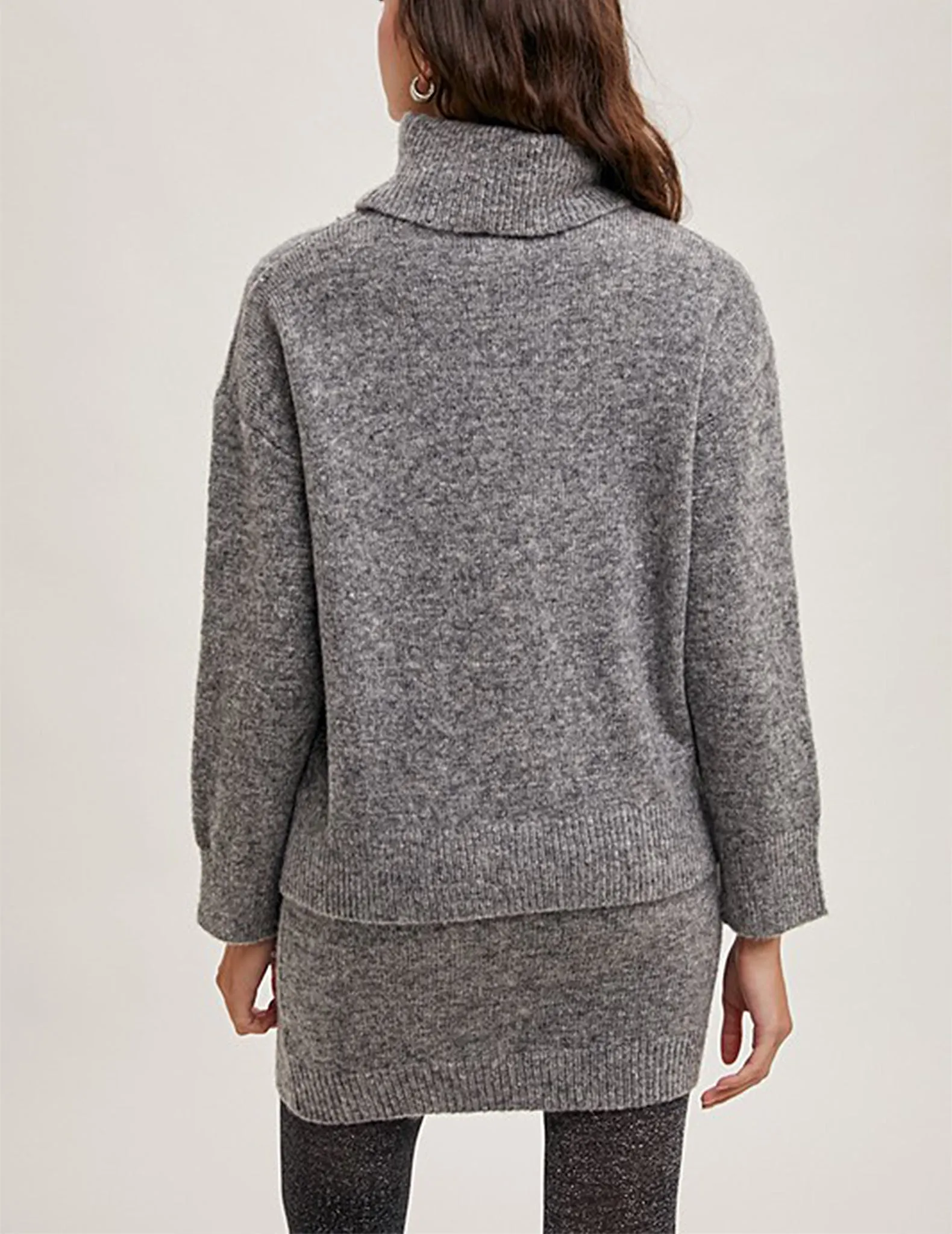 Eliana Heather Grey Turtleneck Sweater