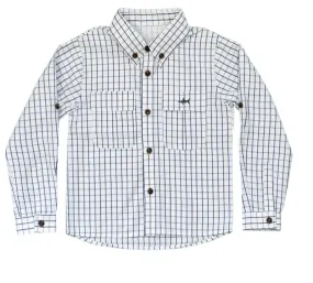 Flagler Fishing Shirt - White and Blue Plaid