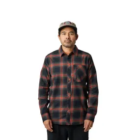 Fox Racing  Mens Copper Gamut Stretch Flannel Long Sleeve Button Down Cotton Shirt