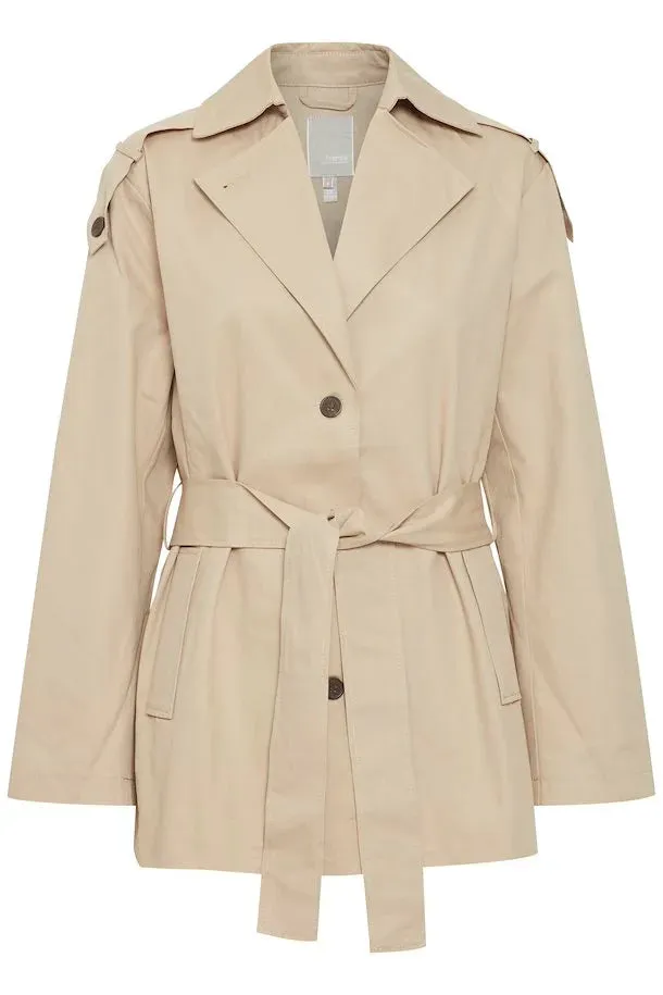 Fransa Cotton Short Trench Coat 20612877