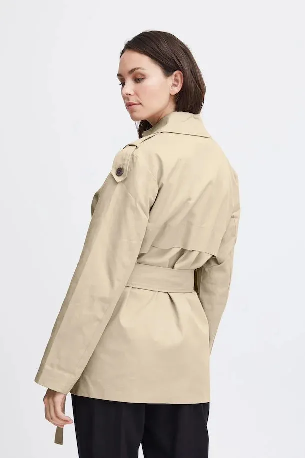 Fransa Cotton Short Trench Coat 20612877