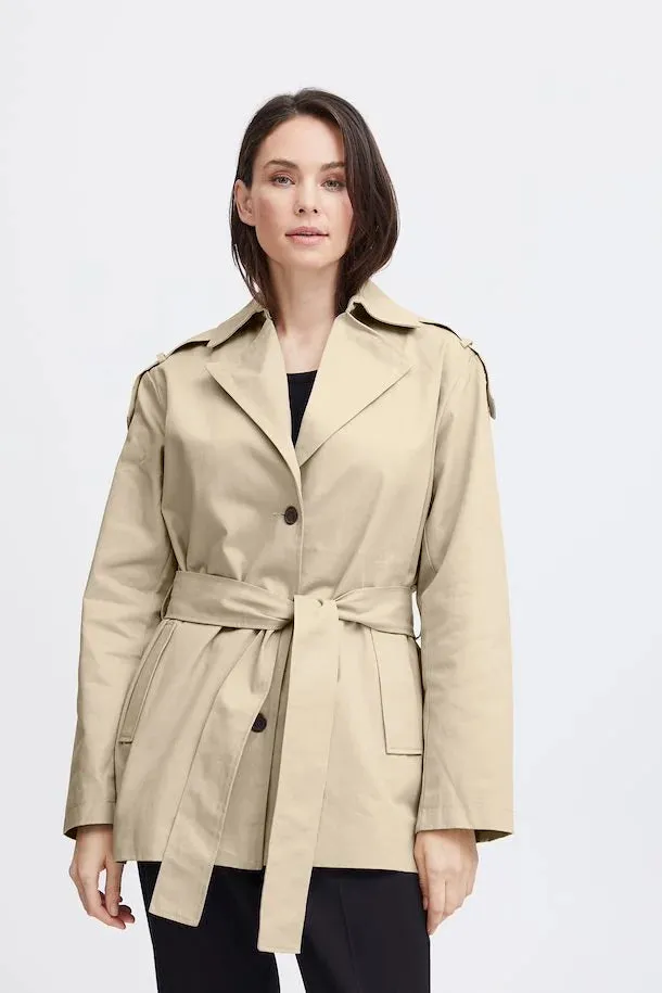 Fransa Cotton Short Trench Coat 20612877