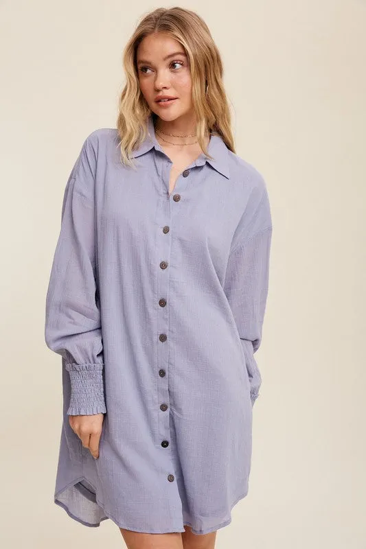 Harlow Button Down Shirt Dress