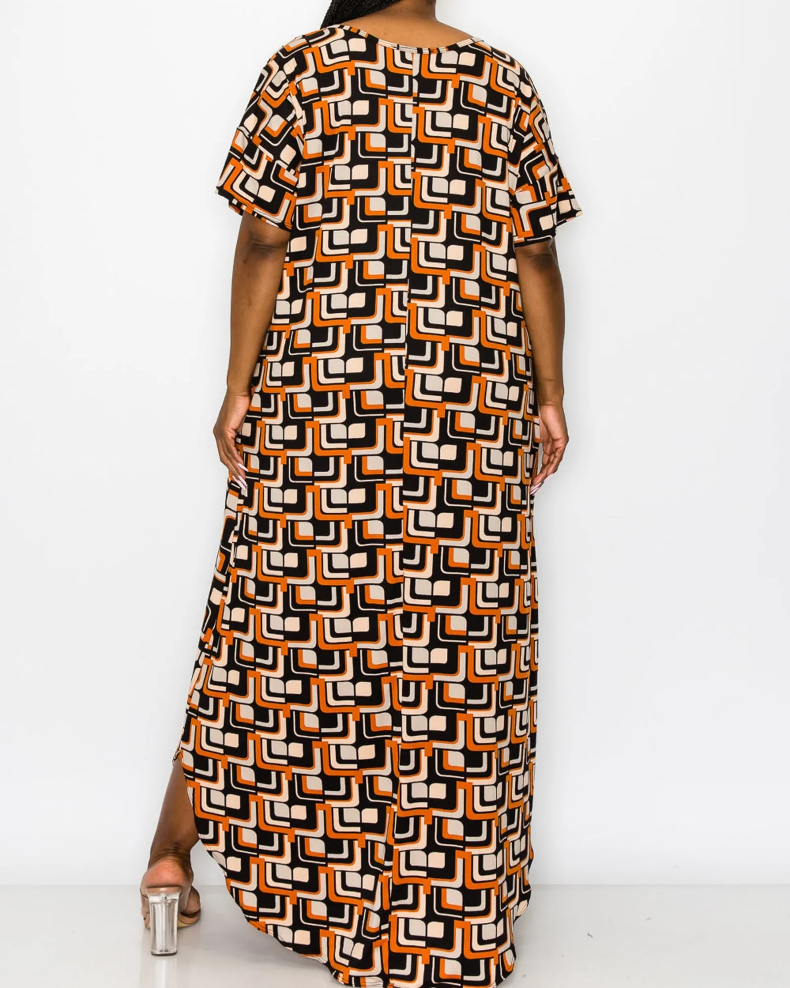 Hazel Pocket Maxi Dress | Black/Rust