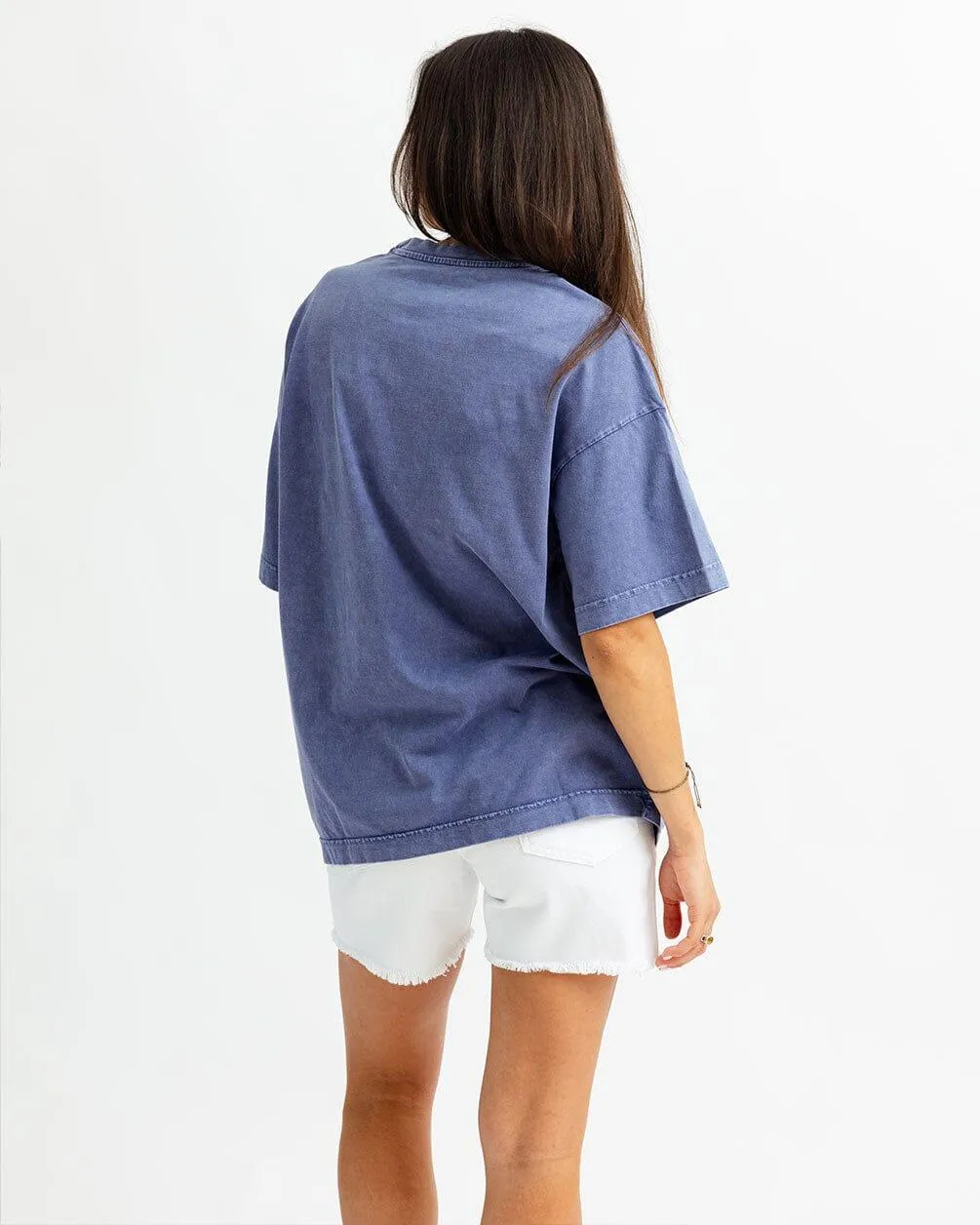 Indigo Acid Washed Oversized Tee