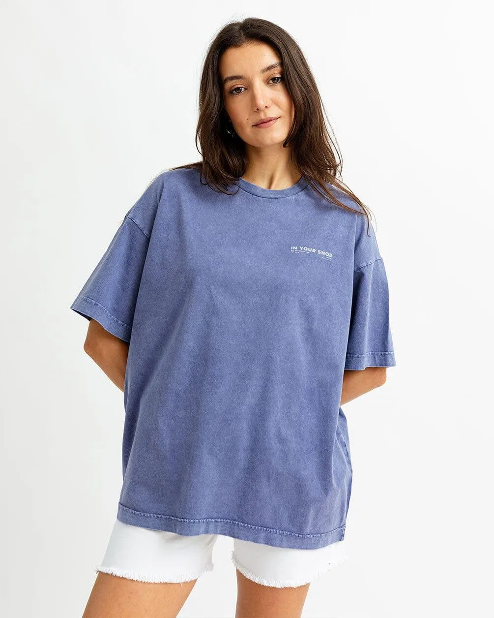 Indigo Acid Washed Oversized Tee