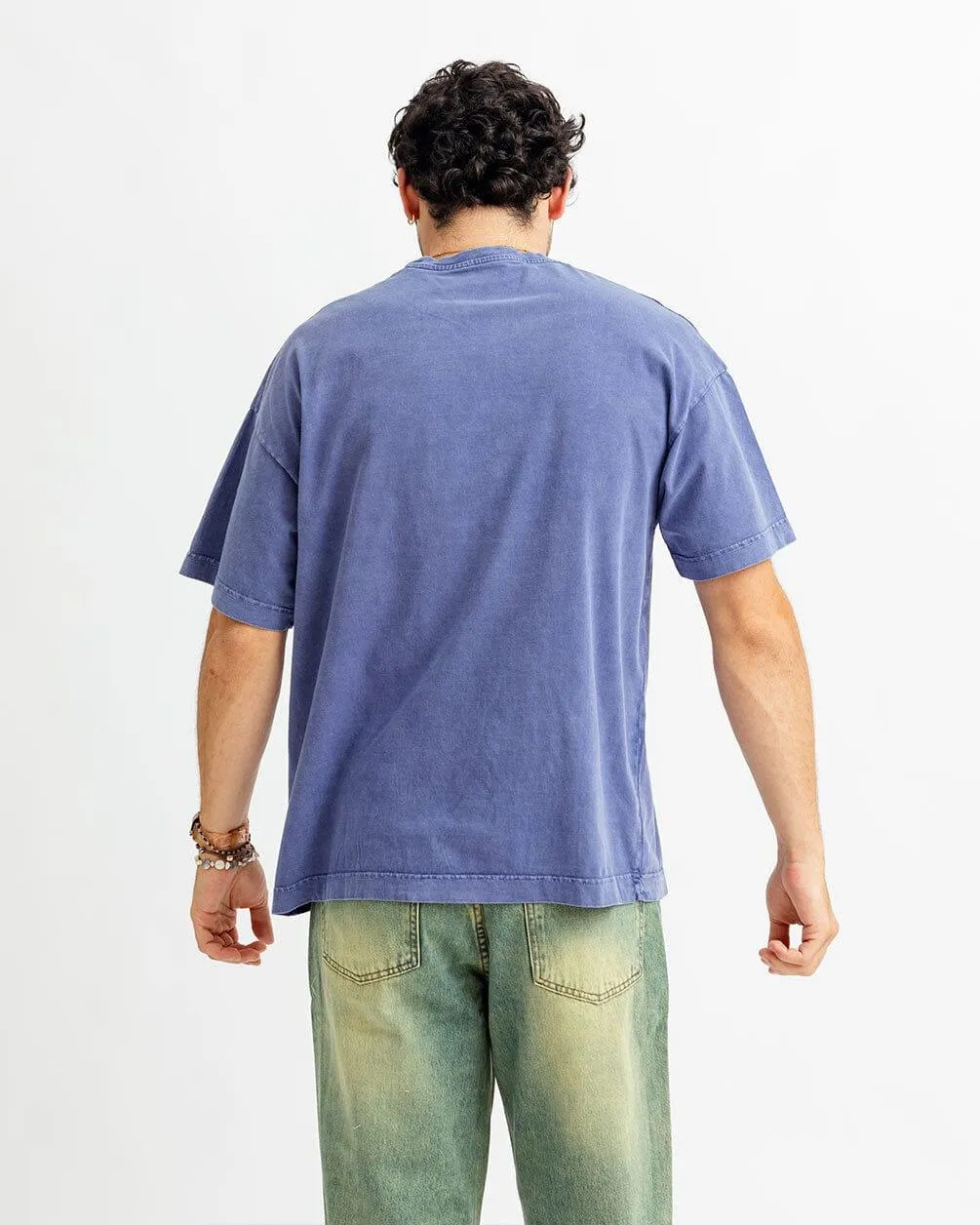 Indigo Acid Washed Oversized Tee