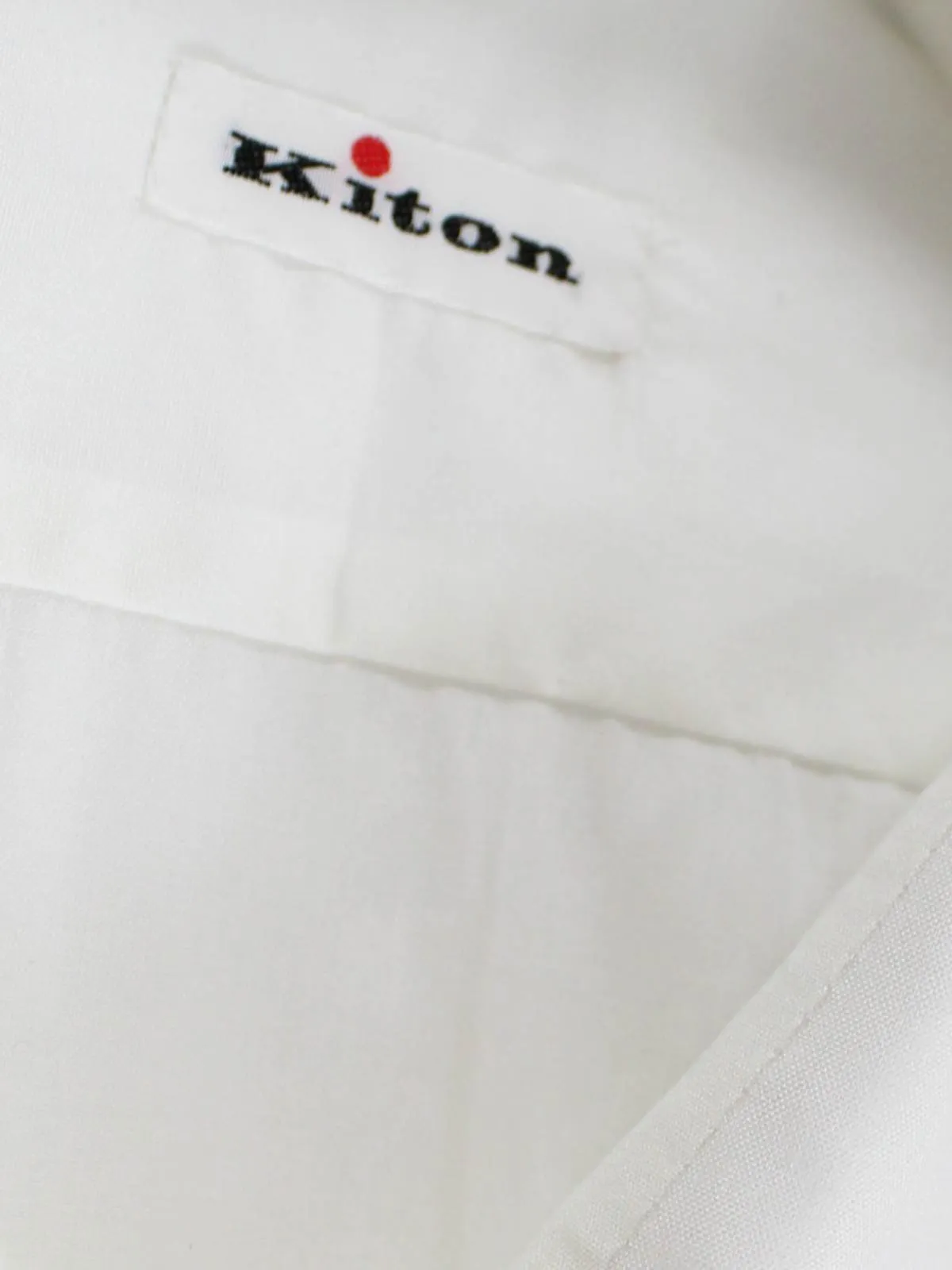 Kiton Dress Shirt White Spread Collar 43 - 17