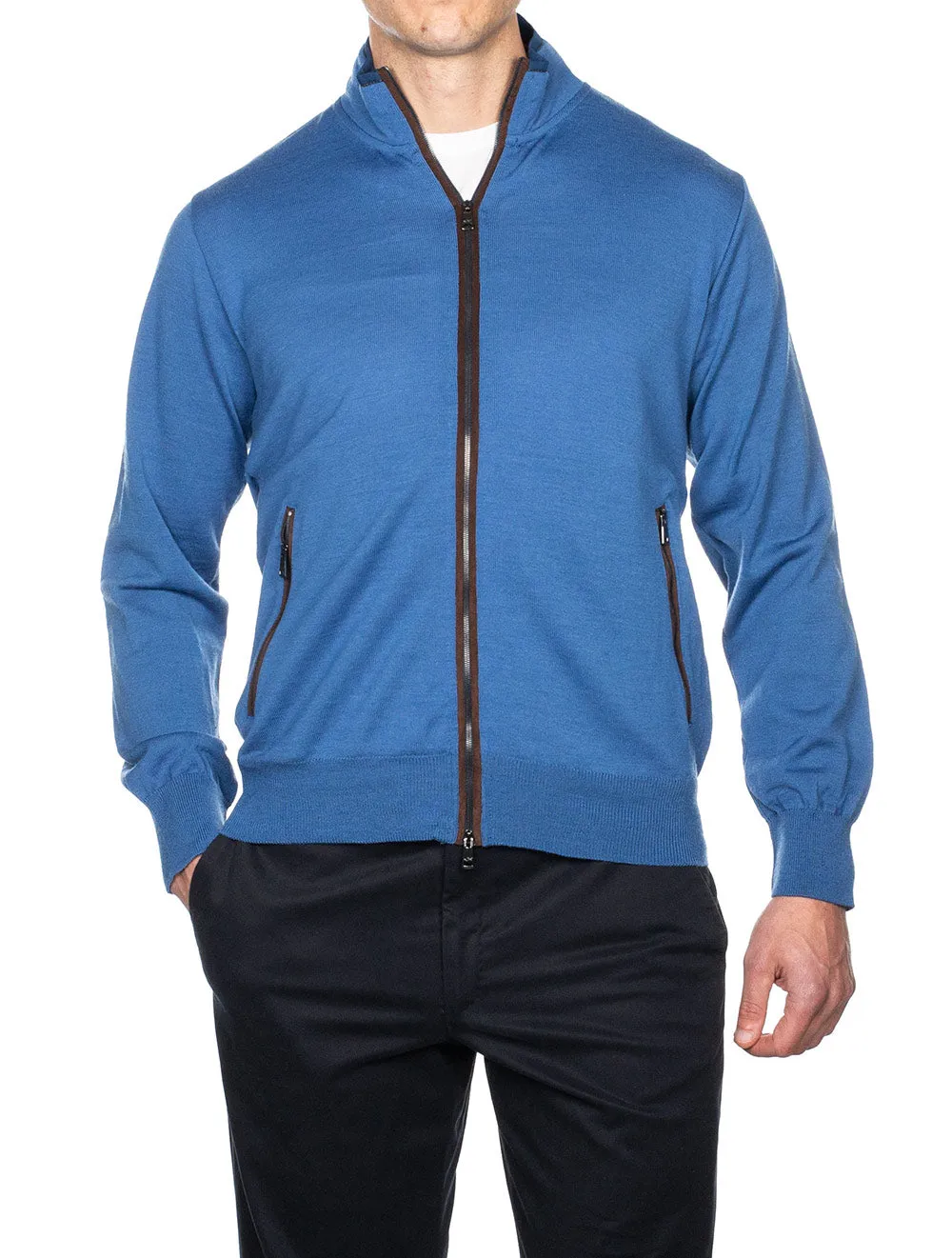 Knitted Blouson Blue