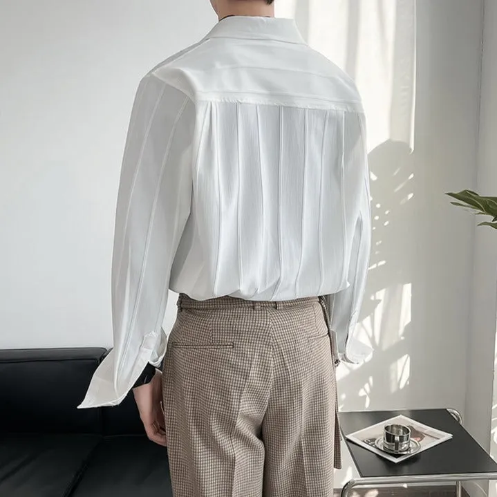 [Korean Style] Black/White Cotton Striped Shirts