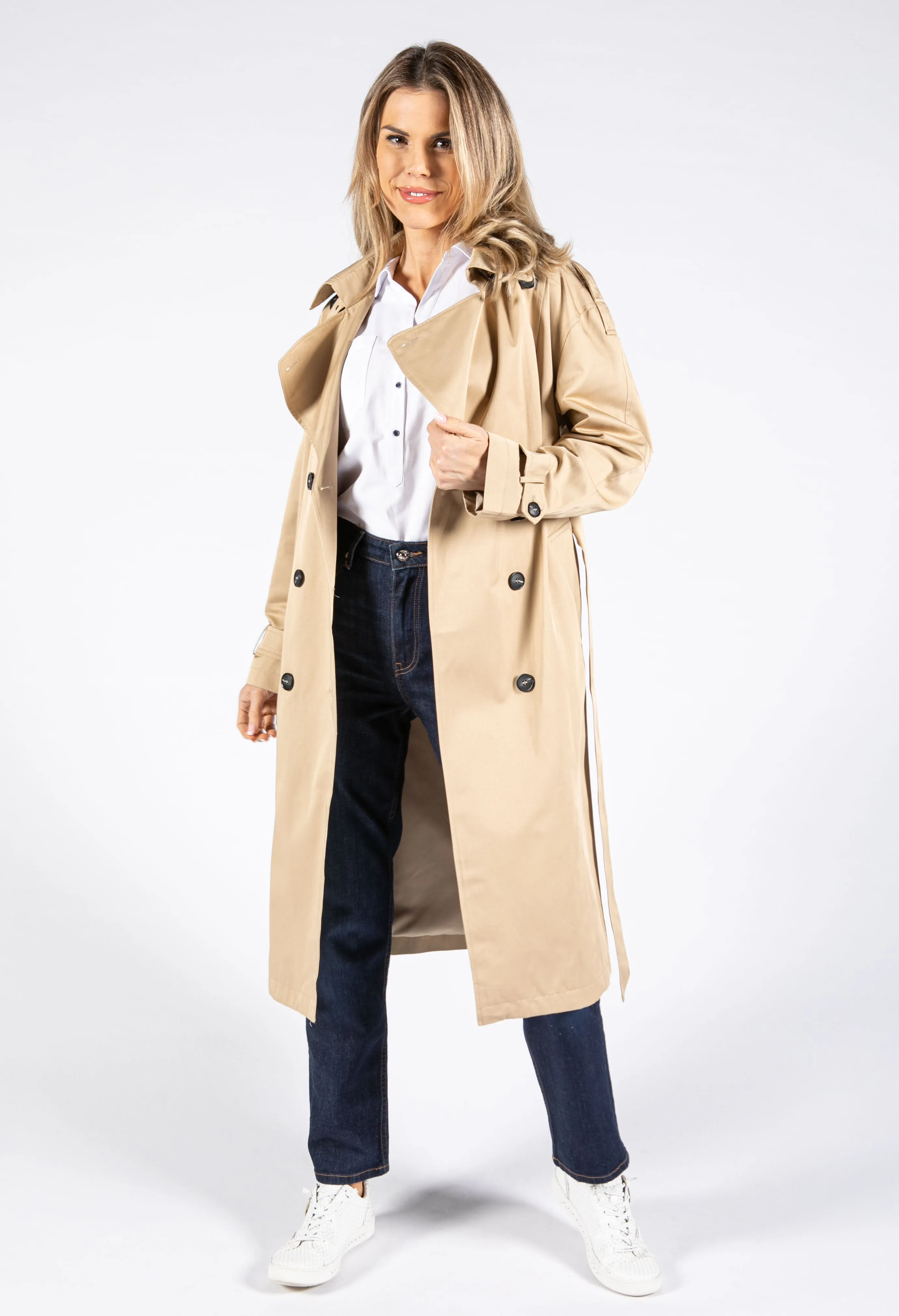 Longline Belted Trench Coat