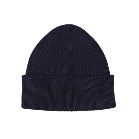 Marine Blue Merino Wool Ara Beanie