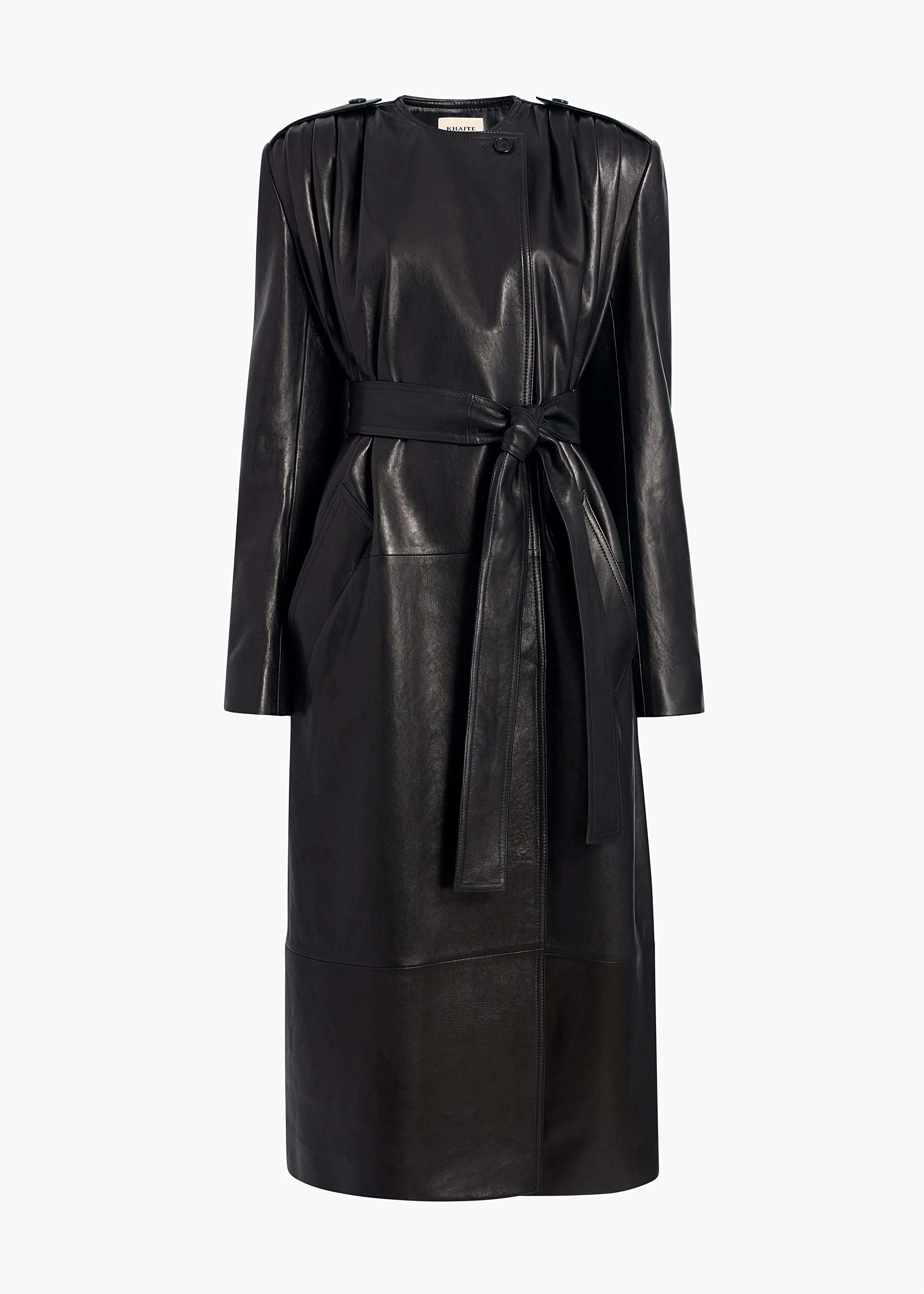 Minnler Trench in Black Leather