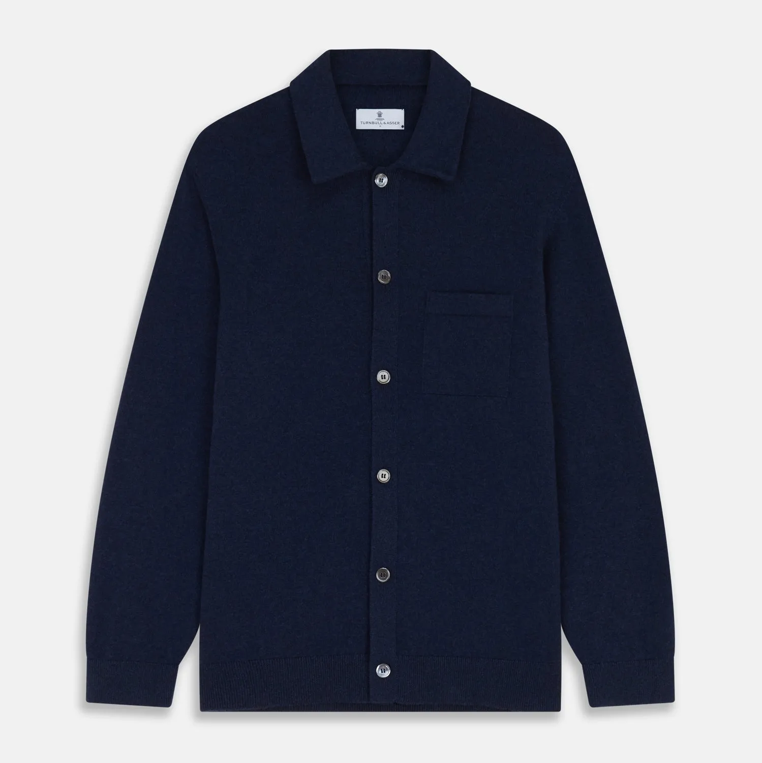 Navy Cashmere Duncan Knitted Shirt