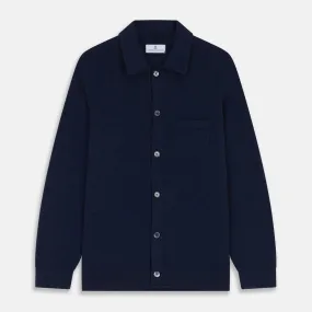 Navy Cashmere Duncan Knitted Shirt