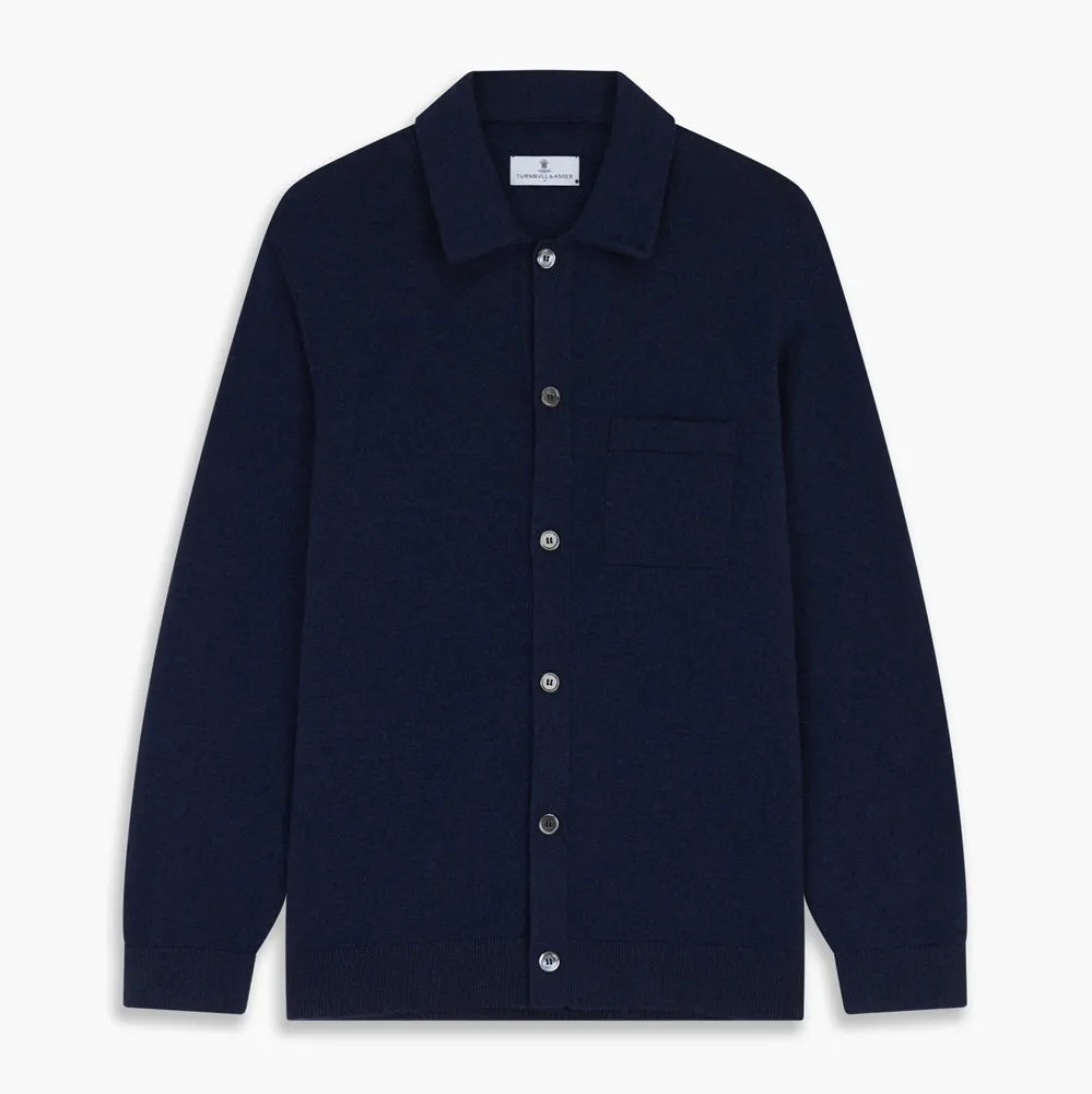 Navy Cashmere Duncan Knitted Shirt