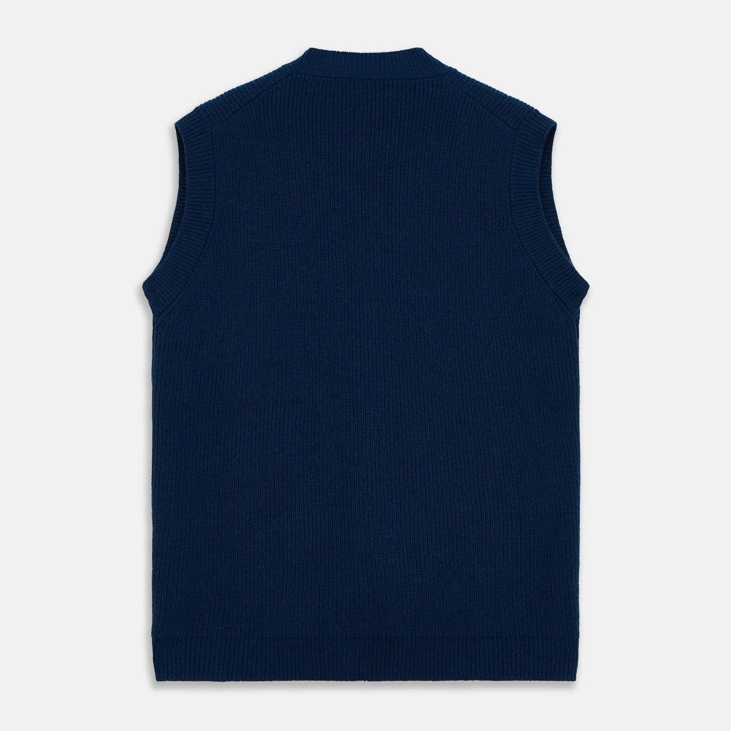 Navy Sleeveless Cashmere Cardigan