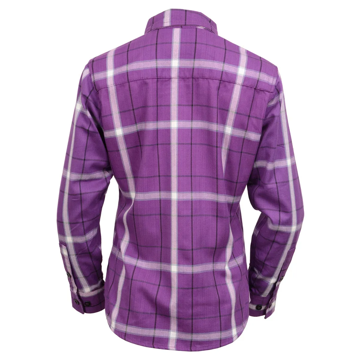 NexGen MNG21605 Women's Casual Purple and White Long Sleeve Cotton Casual Flannel Shirt