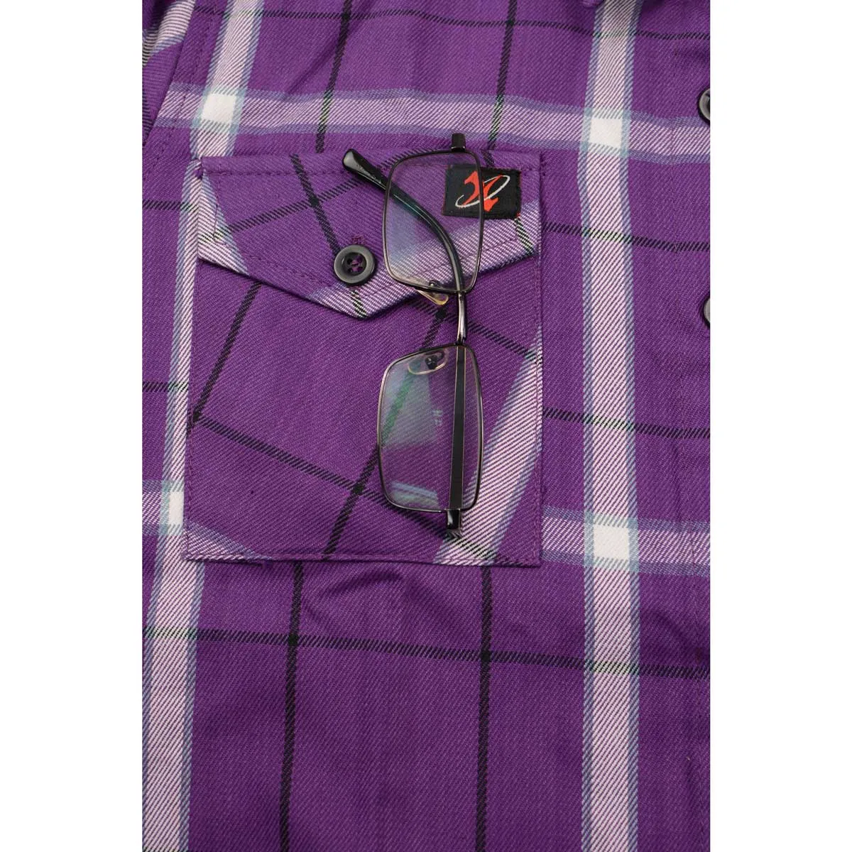 NexGen MNG21605 Women's Casual Purple and White Long Sleeve Cotton Casual Flannel Shirt