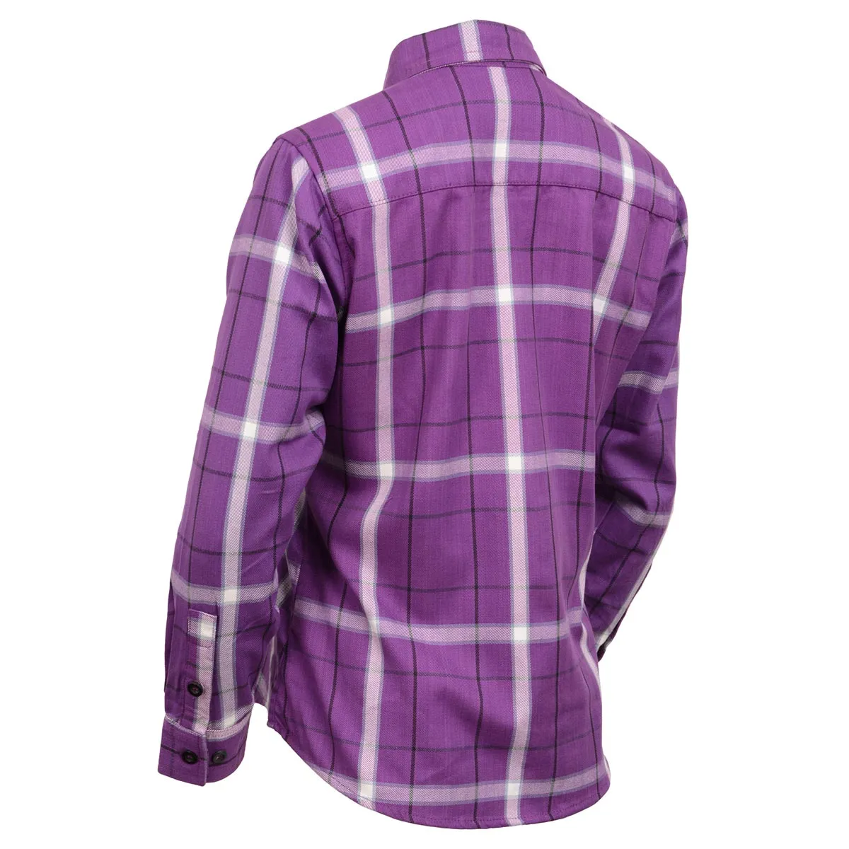 NexGen MNG21605 Women's Casual Purple and White Long Sleeve Cotton Casual Flannel Shirt