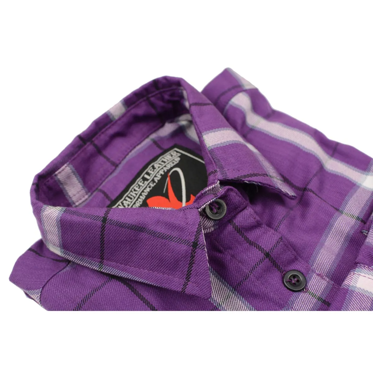 NexGen MNG21605 Women's Casual Purple and White Long Sleeve Cotton Casual Flannel Shirt