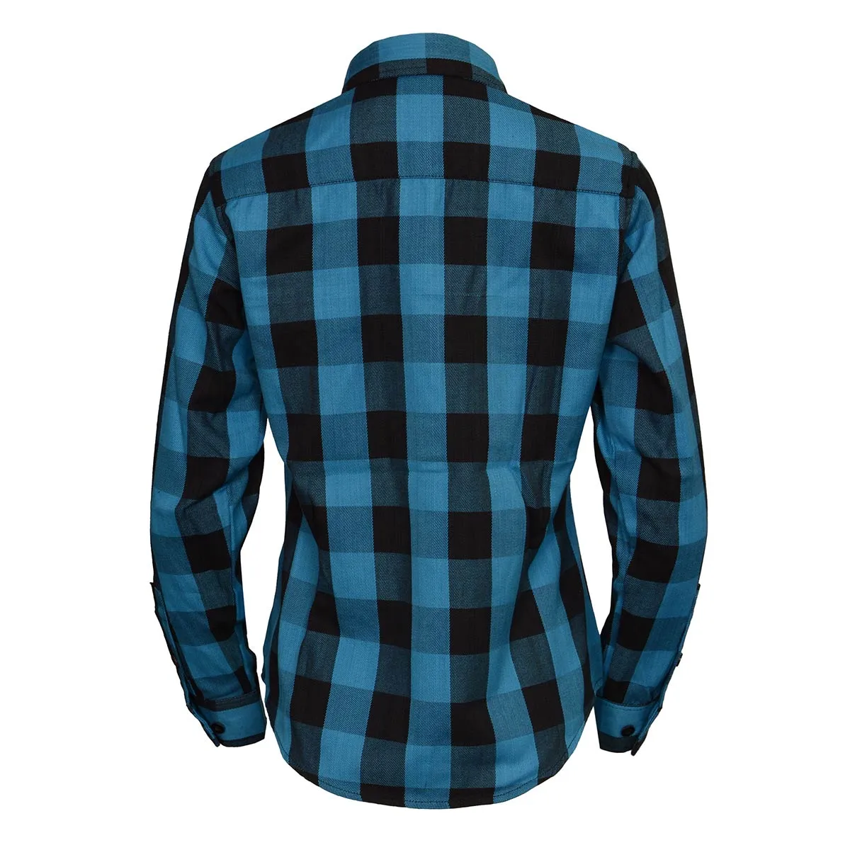 NexGen MNG21617 Women's Black and Aqua Long Sleeve Cotton Flannel Shirt