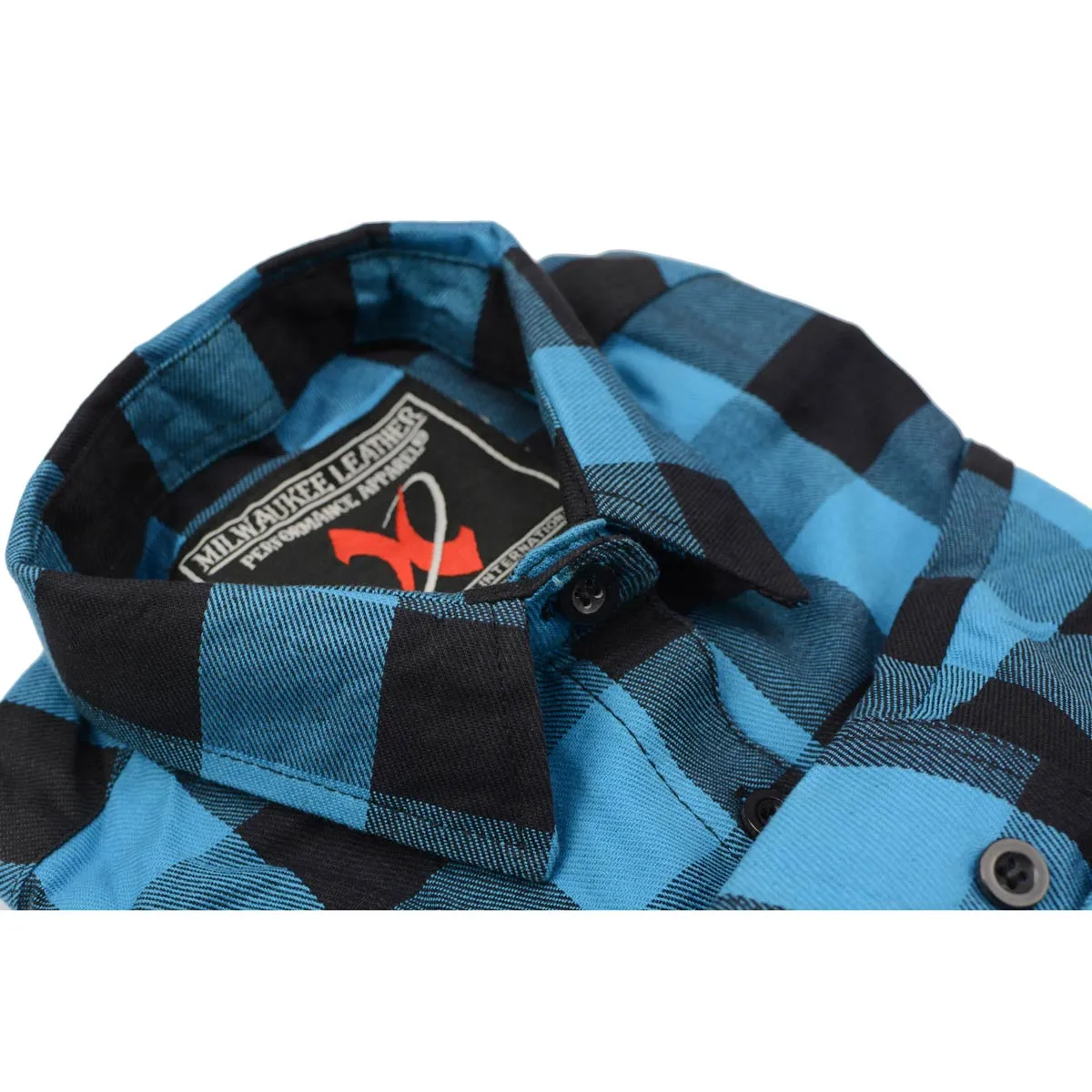 NexGen MNG21617 Women's Black and Aqua Long Sleeve Cotton Flannel Shirt